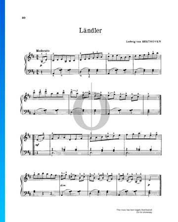 German Dance in D Major, WoO 11 No. 5 bladmuziek