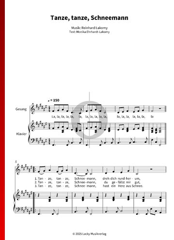 Partition Tanze, tanze, Schneemann