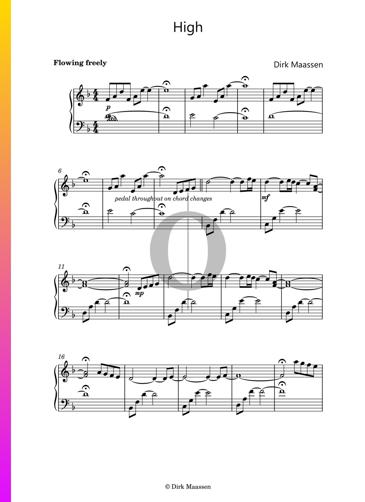 High Dirk Maassen Piano Sheet Music OKTAV