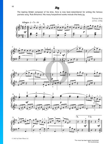 Sonata in G Major, No. 6: 2. Gigue Partitura