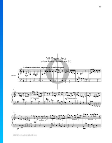 Partition Organ Piece II (After a Theme from Sonata No. 5 in C Major, BWV 529)