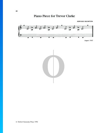 Piano Piece for Trevor Clarke Partitura