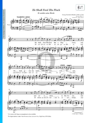 Messias HWV 56, Er weidet seine Herde Musik-Noten