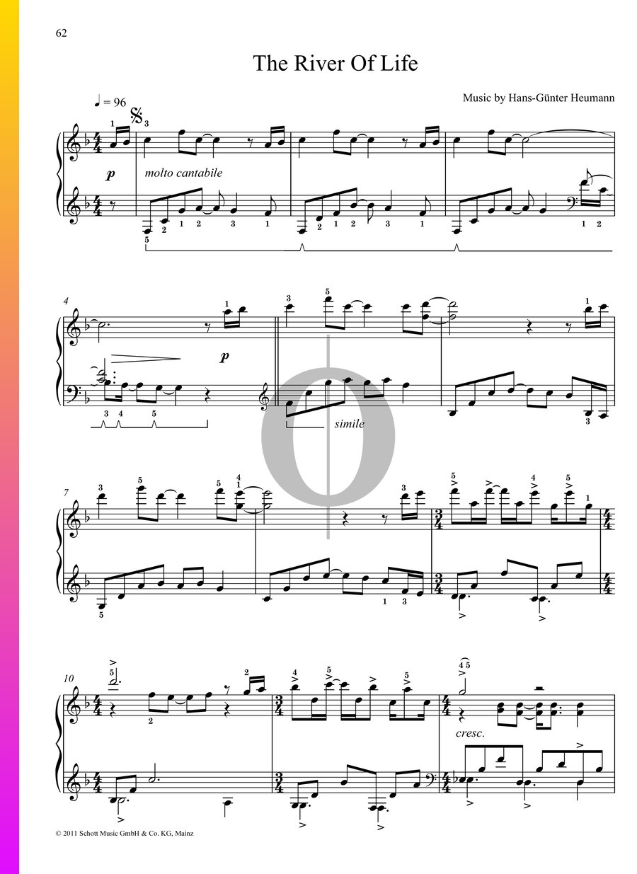 The River Of Life (HansGünter Heumann) Piano Sheet Music OKTAV