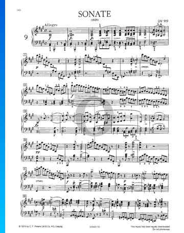 Piano Sonata in A Major, No. 22 D 959 Sheet Music