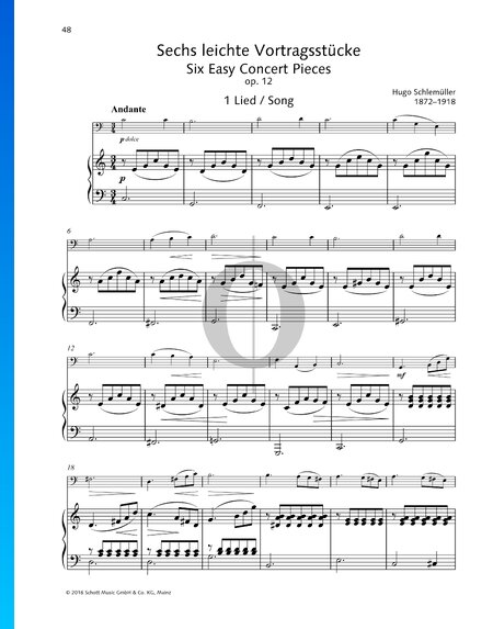 Six Easy Concert Pieces, Op. 12: 1. Song
