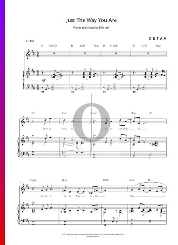 Just The Way You Are Sheet Music