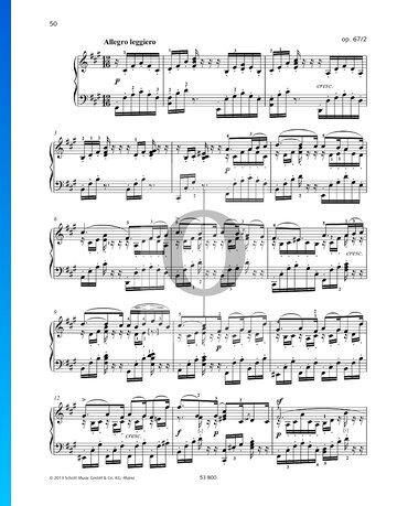 Song Without Words, Op. 67 No. 2: Allegro leggiero Partitura