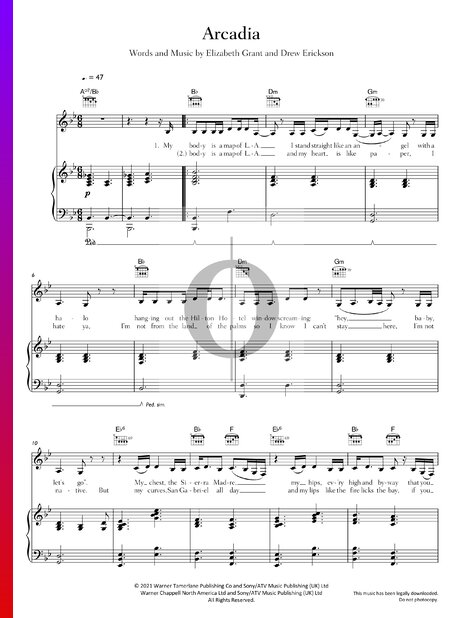 Arcadia Sheet Music