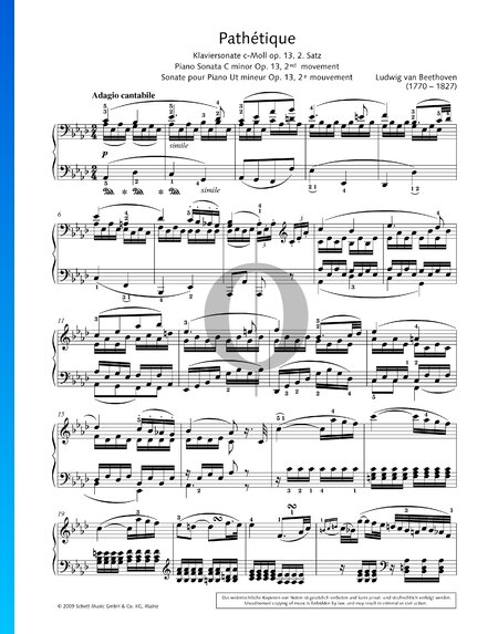 Sonata para piano Pathétique, Op. 13: 2. Adagio cantabile