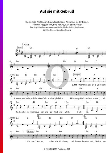 Auf sie mit Gebrüll Sheet Music