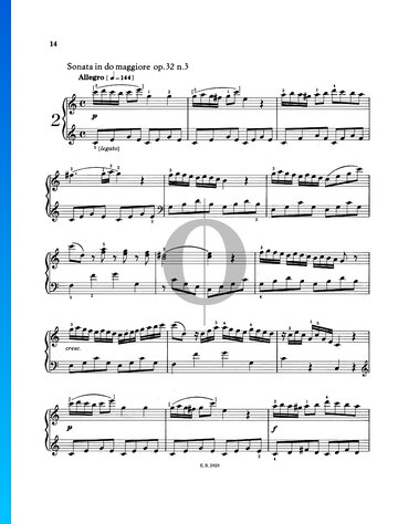 Sonata in C Major, Op. 32 No. 3 Partitura