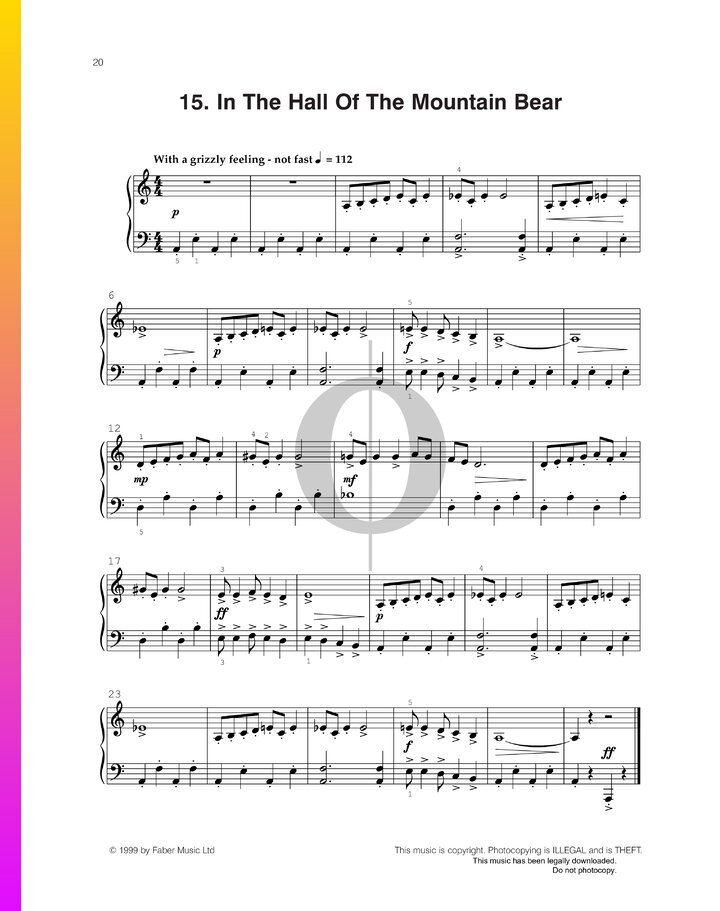 In The Hall Of The Mountain Bear (Pam Wedgwood) Piano Sheet Music - OKTAV