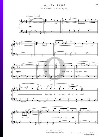 Misty Blue Sheet Music