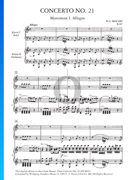 Piano Concerto No. 21 in C Major, K. 467: 1. Allegro