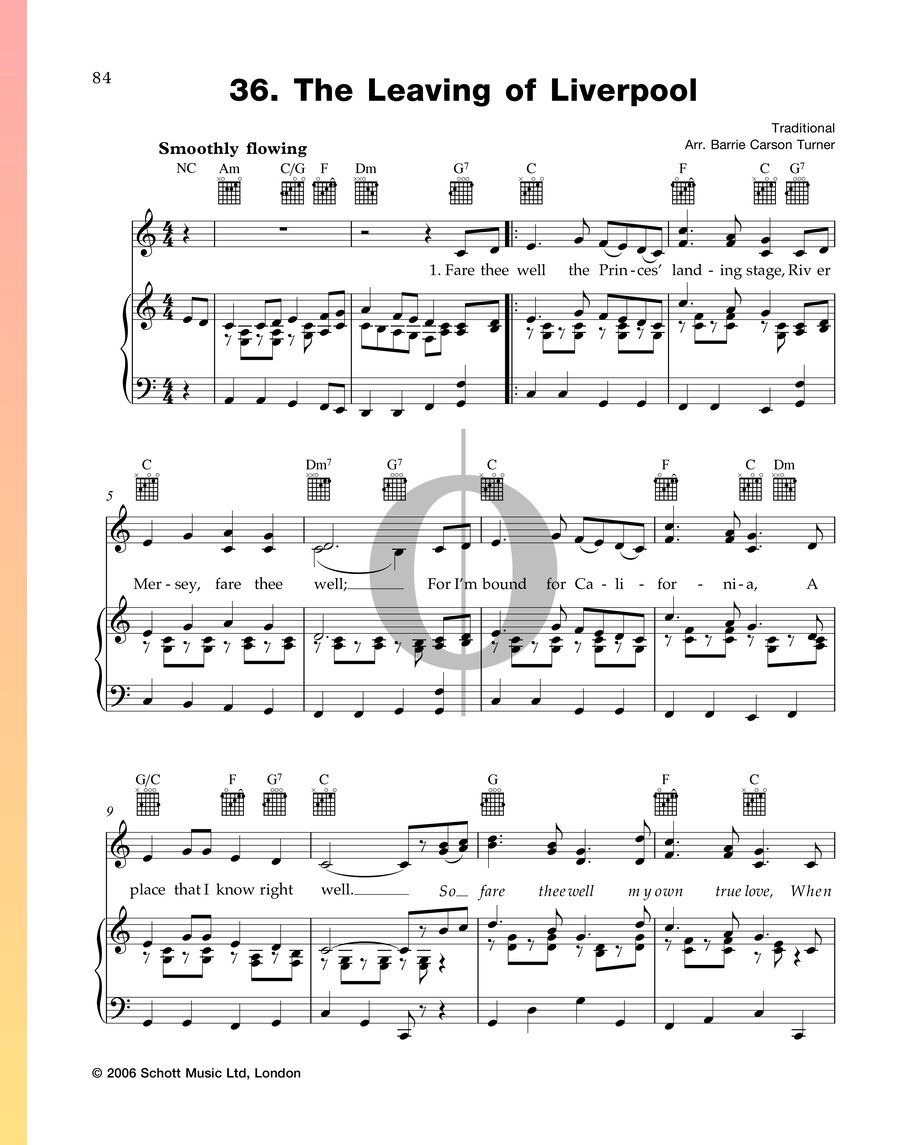 Liverpool Shet The Leaving Of Liverpool (Anonymous) Piano Sheet Music - OKTAV