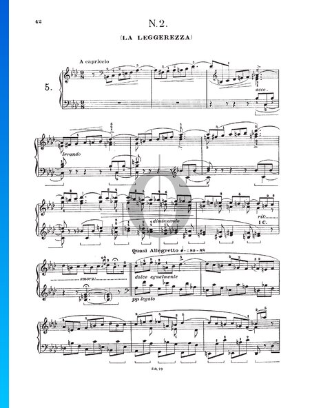 Three Concert Études, S. 144 No. 2 (La Leggerezza)