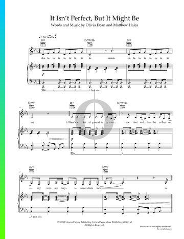 It Isn't Perfect But It Might Be Sheet Music