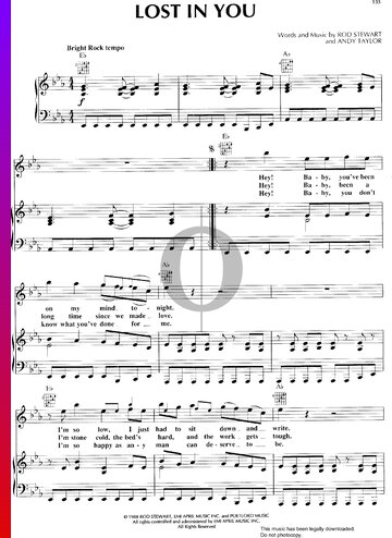 Lost In You Sheet Music