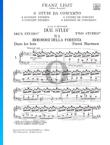 Forest Murmurs, S. 145 No. 1 bladmuziek