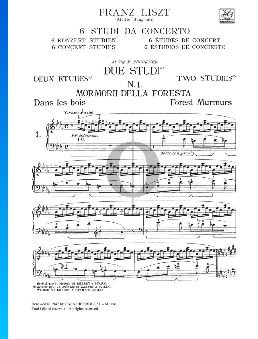 Waldesrauschen, S. 145 Nr. 1 Klaviernoten (Franz Liszt) OKTAV