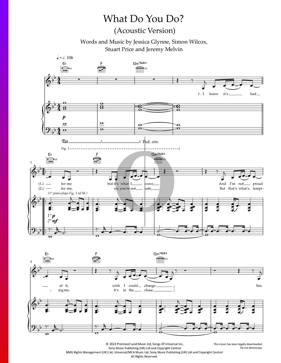 What Do You Do? (Jess Glynne) Piano Sheet Music - OKTAV