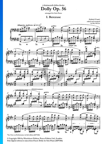 Dolly Suite, Op. 56: Berceuse bladmuziek