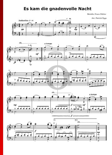 Es kam die gnadenvolle Nacht Sheet Music