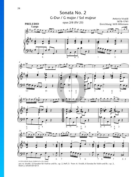 Sonate Nr. 2 in G-Dur, Op. 2/8 (RV 23)