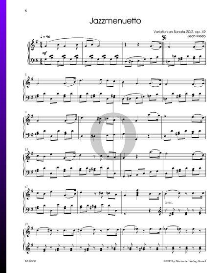 Jazzmenuetto (Variation on Sonata 20/2, op. 49)