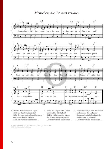 Menschen, die ihr wart verloren Partitura