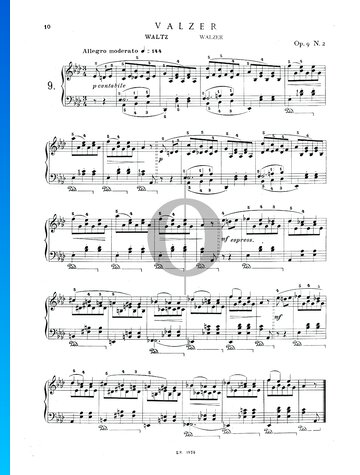 Waltz, Op. 9 No. 2 Partitura