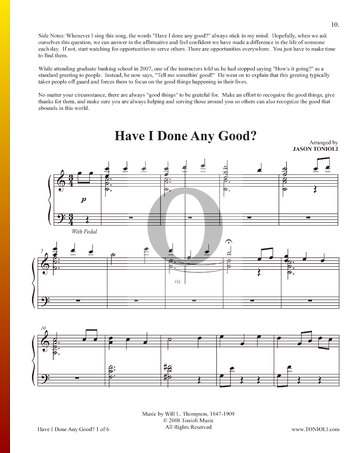 Have I Done Any Good? Sheet Music