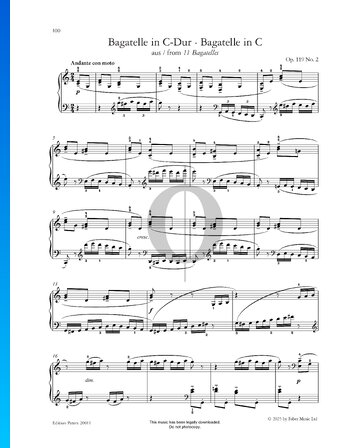 Bagatelle in C Major, Op. 119 No. 2 Partitura