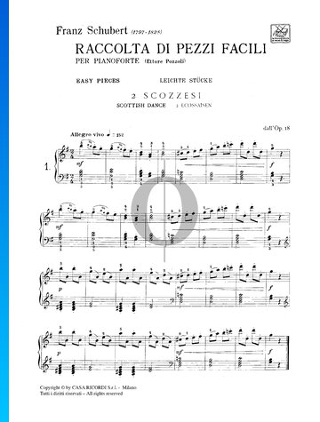 Partition Écossaise en Sol majeur, D.145, op. 18 n° 4