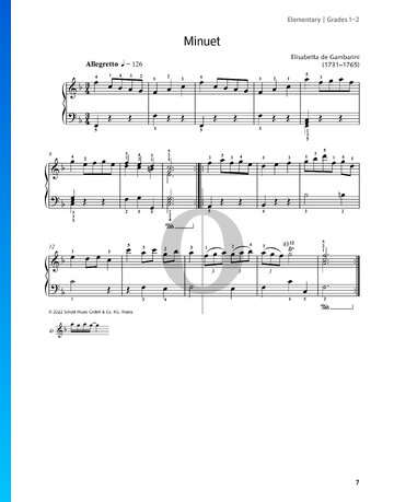 Sonate in d-Moll, Op. 1 Nr. 6: 2. Minuet Musik-Noten