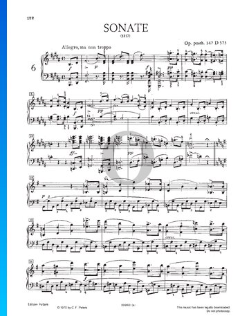 Piano Sonata in B Major, Op. 147 No. 9, D 575 Sheet Music