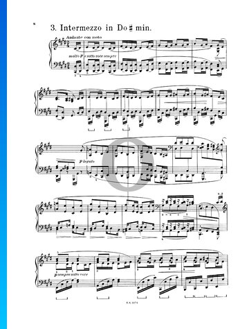 Partition Intermezzo en Do dièse mineur, op. 117 n° 3