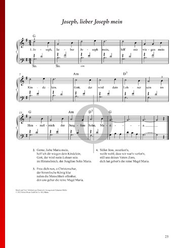 Joseph, lieber Joseph mein Sheet Music