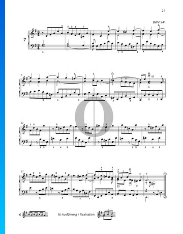 Prelude E Minor, BWV 941 Spartito