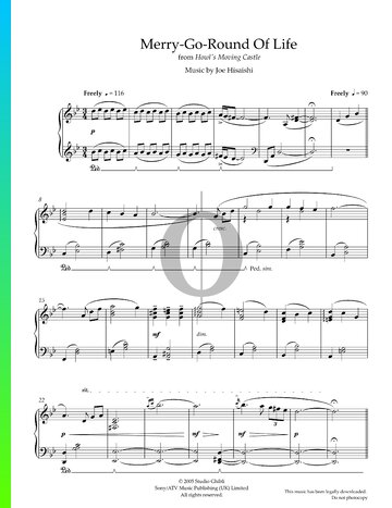 Howl's Moving Castle Theme: The Merry-Go-Round Of Life Sheet Music