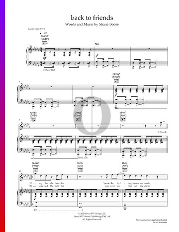 back to friends Sheet Music
