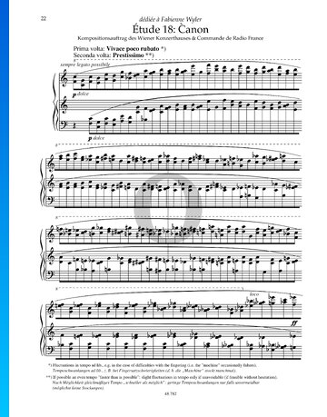 Étude 18: Canon Musik-Noten