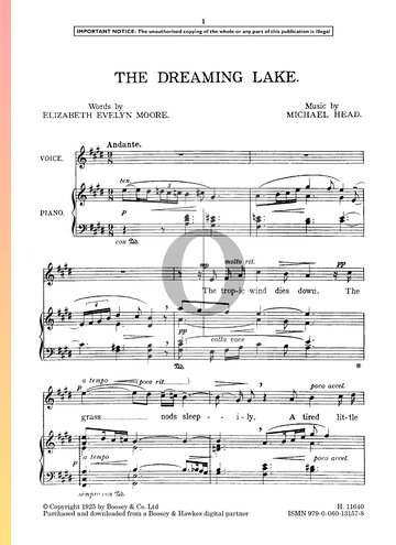 The Dreaming Lake Sheet Music