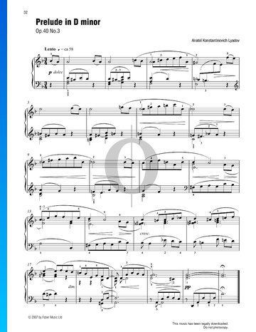 Prelude In D Minor, Op. 40 No. 3 Sheet Music