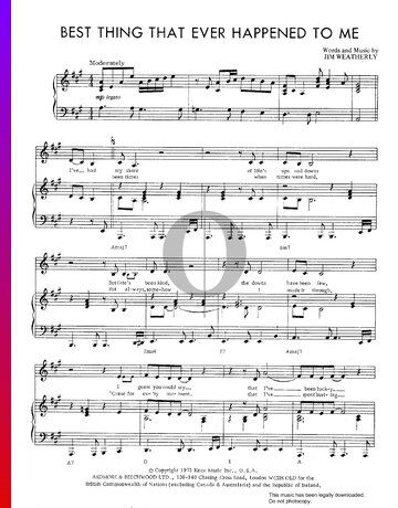 Best Thing That Ever Happened To Me Sheet Music