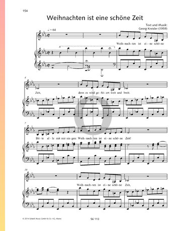 Weihnachten ist eine schöne Zeit Sheet Music