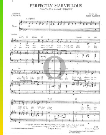 Perfectly Marvellous Sheet Music