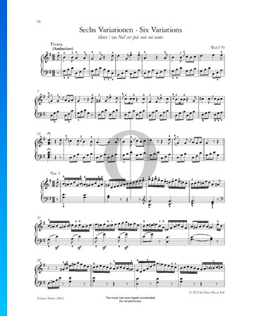 6 Variationen in G-Dur, WoO 70 Musik-Noten