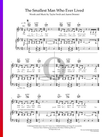 The Smallest Man Who Ever Lived Sheet Music